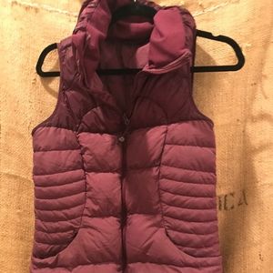 lululemon fluffin awesome vest plum goose down